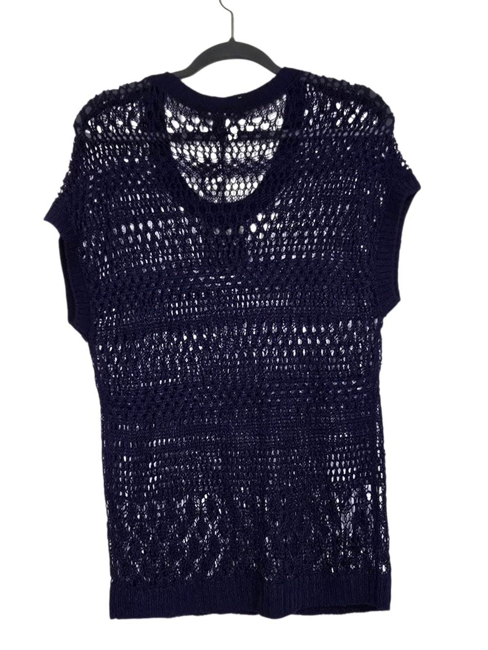 Tommy Bahama Linen crochet open knit Swim coverup Top in Blue beach Coastal Pool - Picture 2 of 7